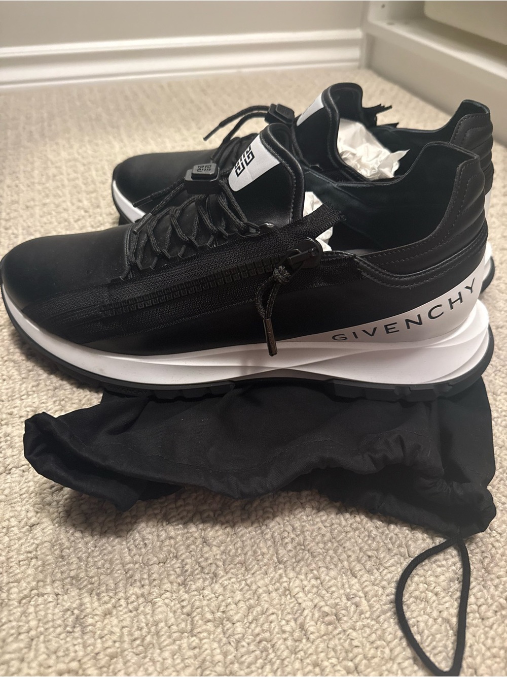 Givenchy Black and White Low-Top Sneakers for Men